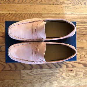 Jack Erwin Parker Driving Loafers Men's Size 11 Ochre Suede Leather Lined